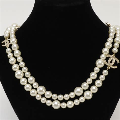 chanel pearl collection|Chanel pearl necklace and earrings.